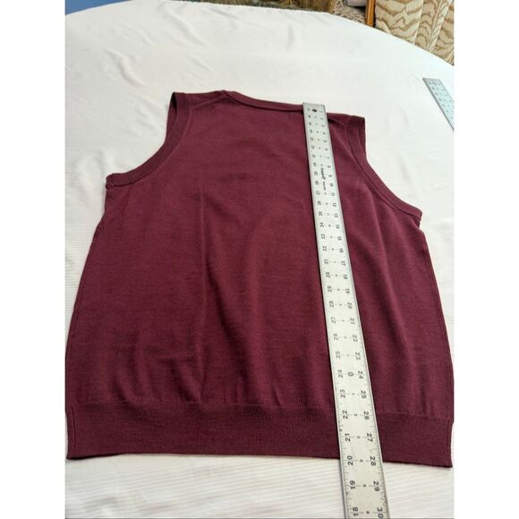 Nordstrom Extra Fine Merino Wool Vest Men’s Size Large Burgundy Sleeveless Knit - Picture 5 of 5